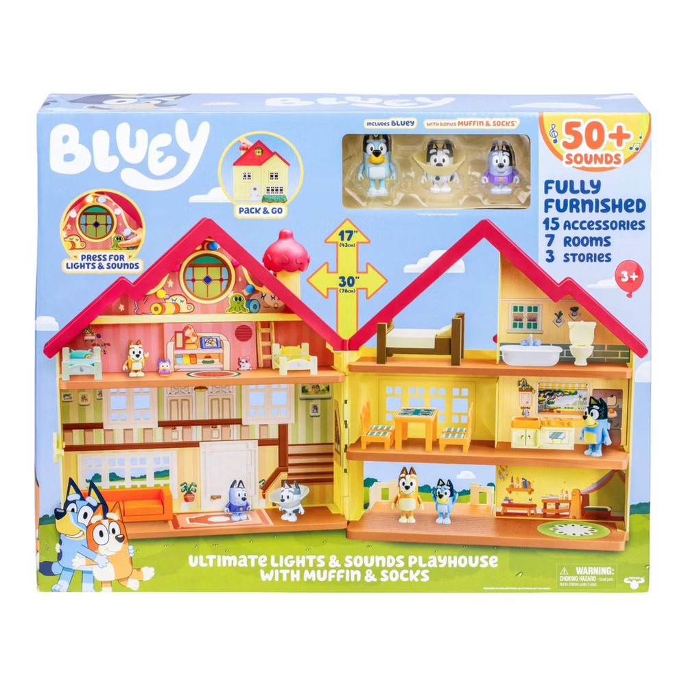 Bluey Ultimate Lights & Sounds Playhouse Playset [with Muffin & Socks]